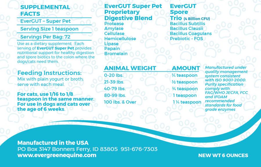 Evergut Super Pet: Dog Digestive & Systemic Enzyme Supplement