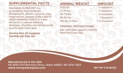 Dog Mineral & Digestive Supplement | Evermine Super Pet