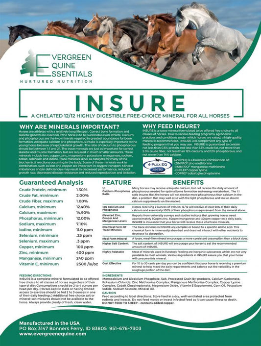 INSURE Chelated 12/12 Horse Mineral ( Best Bone Supplement )